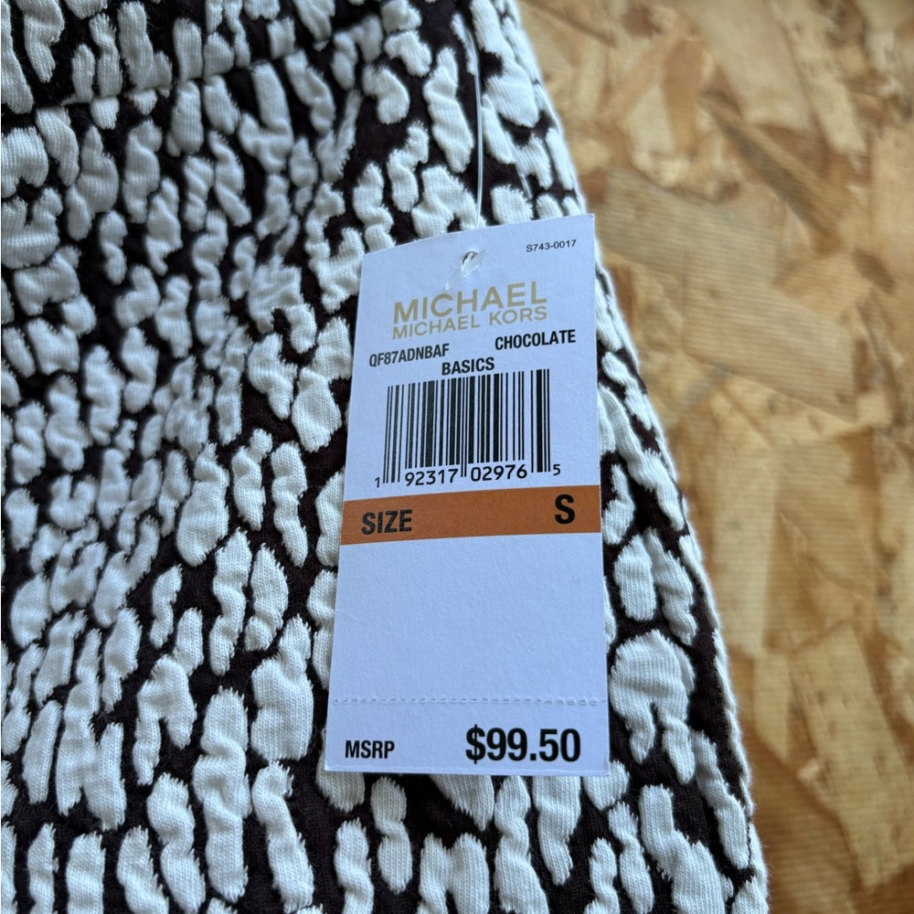 Michael Kors Chocolate and White Midi Skirt